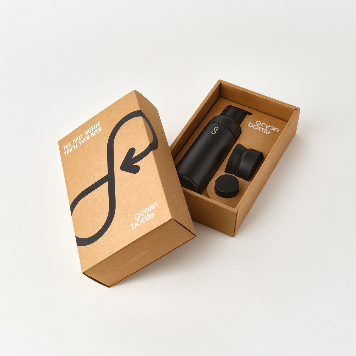 The 3 in 1 Ocean Bottle Gift Set - Obsidian Black (500ml)