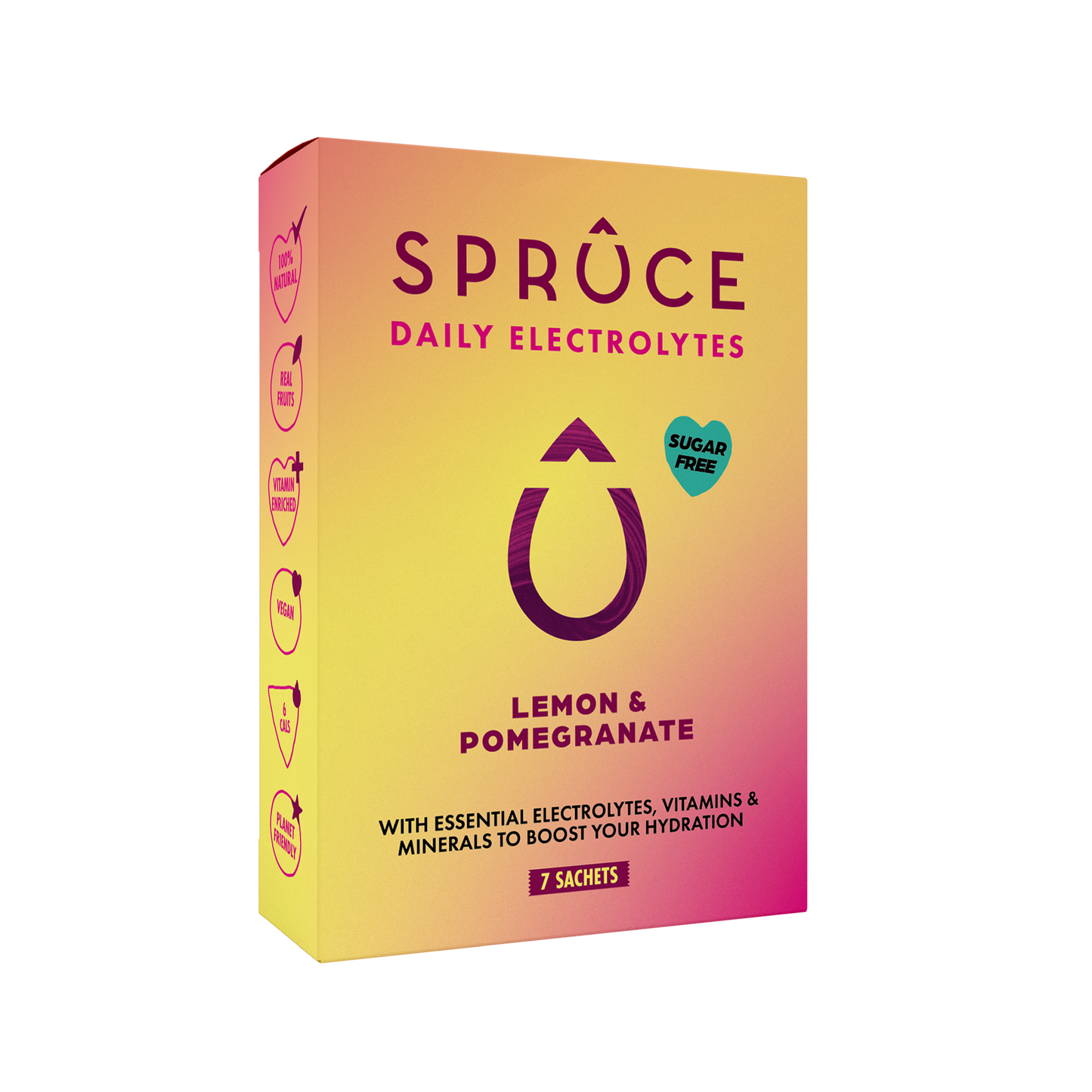 Spruce Daily Electrolyte - Lemon & Pomegranate Sachets - Single (7 Serves)